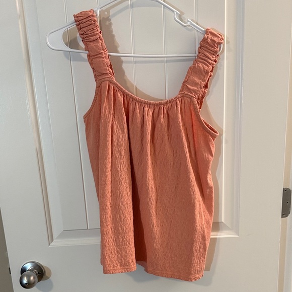 Wonderly Tops - Wonderly Peach Tank Top with Gathered Straps